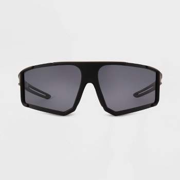 Men's Matte Plastic Shield Sunglasses - All In Motion™ Metallic Gray