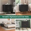 CIPACHO 2-Piece Modern Black Wood Night Stand Set with 2 Drawers Gold Legs for Bedroom Living Room - 3 of 4