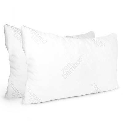 Zen Bamboo Breathable Bed Pillows for Sleeping, 2-Pack