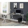 Vynxaria White Corner Desks Finish Computer Desk Modern Home Office Workstation with Sleek Design - 2 of 4