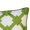 18"x18" Edie@Home 2-Tone Intricate Woven Square Indoor Outdoor Throw Pillow Green: Abstract Design, Polyester Fill, Zippered - 3 of 4