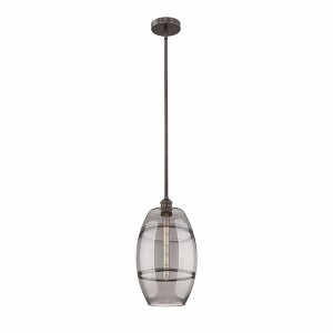 Vaz - 1 Light Stem Hung Mini Pendant In Industrial Style-18 Inches Tall and 10 Inches Wide - 1 of 1