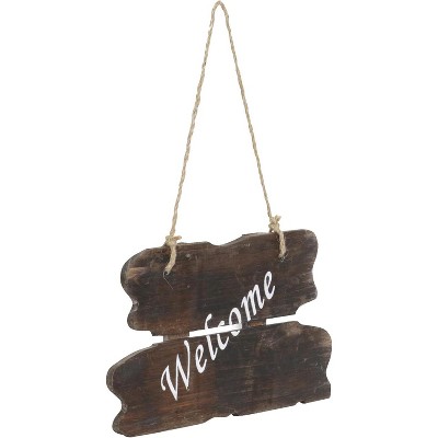 Cheung's Veronica Wooden Welcome Plaque with Hanging Rope