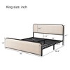 Lyngins Modern Metal Platform Bed with Curved Upholstered Headboard & Footboard, Bed Frame with Under Bed Storage, Heavy Duty Metal Slats - 3 of 4