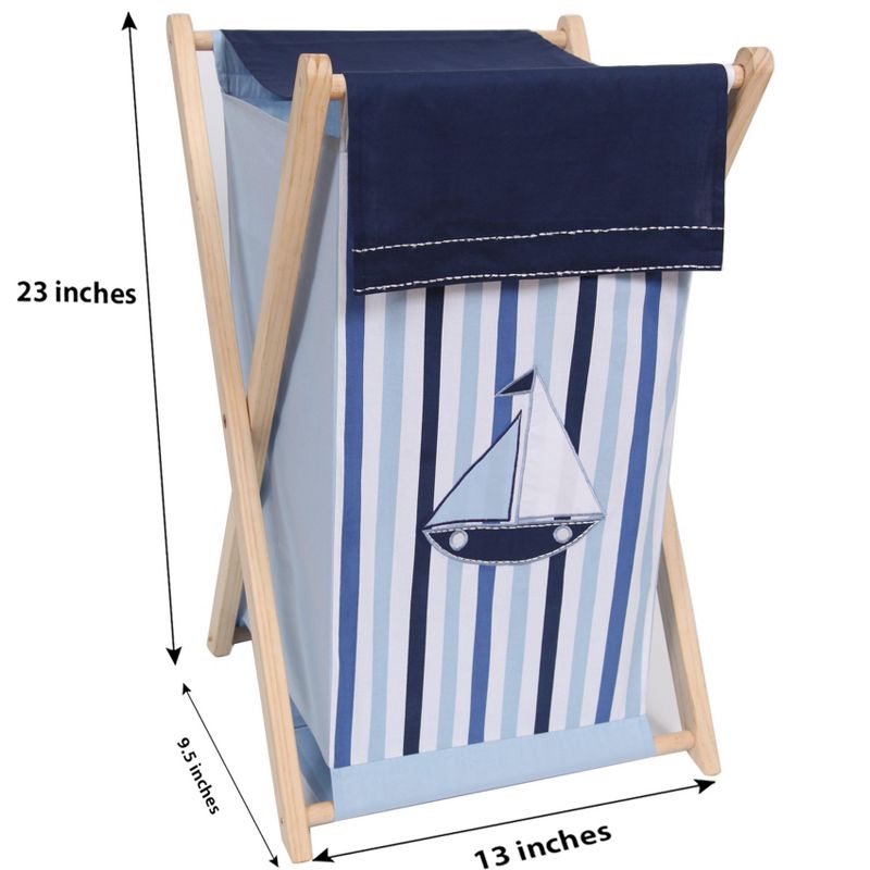 Bacati - Little Sailor Laundry Hamper with Wooden Frame, 2 of 5