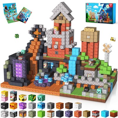 Angel Sar 150-Piece Magnetic Building Blocks, Forest Dark Castle Set, STEM Sensory Toys, Stacking Magnet Cubes for Kids Ages 3-10, Birthday Gifts