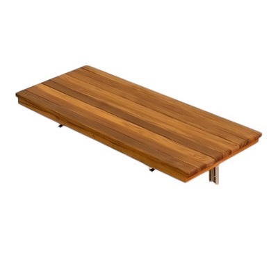 HomeRoots 24" Premium Wall Mount Teak Shower Bench