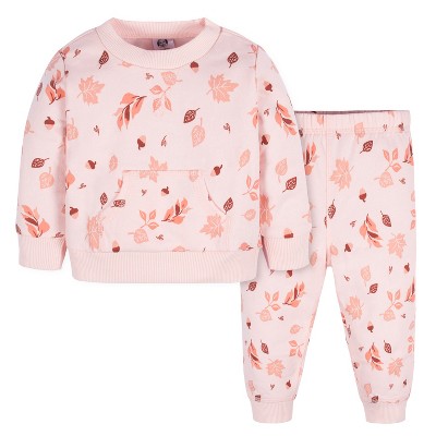 Gerber Toddler Girls' 2-piece Sweatshirt & Active Pant Set, Orange Foliage,  3t : Target