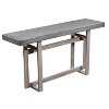 The Urban Port 59" Artisan Sideboard Console Table with Geometric Interlocked Base Distressed Matte Gray - 4 of 4