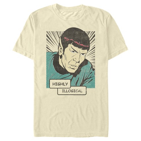 Bourgeon Baglæns Antibiotika Men's Star Trek Spock Highly Illogical Comic T-shirt - Beige - X Large :  Target