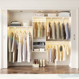 Besiost 154-In Closet Organizer System Wall-mounted with Extendable Hanging Rods - 1 of 4