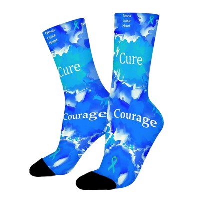 Colon Cancer Women Printed Crew Socks Funny Funky Socks Soft Polyester Novelty Gifts for Artists Men
