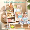 MAYEERTY 4 Tier Kids Bookshelf Extra Pocket Toy Storage Nursery Bedroom White - 4 of 4
