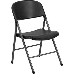 Riverstone Furniture Collection Plastic Folding Chair Black