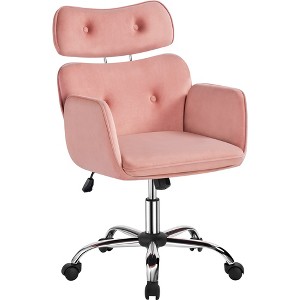 Yaheetech Velvet Rolling Swivel Computer Chair with Arms - 1 of 4