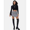EXLURA Womens Button Bodycon Mini Skirt Sexy Night Club High Waist Elastic Y2K Fall Winter Plaid Skirts - 2 of 4
