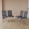 Lyngins Dining Chairs Set of 2/4,PU Faux Leather High Back Upholstered Side Chair with Silver Metal Legs for Living Room,Meeting Room,Bedroom - 2 of 4