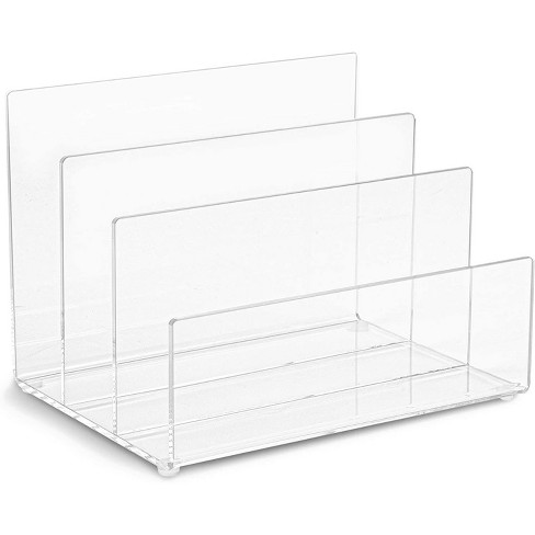 Juvale Clear Acrylic File Folder Holder Rack Office File Organizer For Document Paper Letter Book And Envelope 9 X 6 8 Target