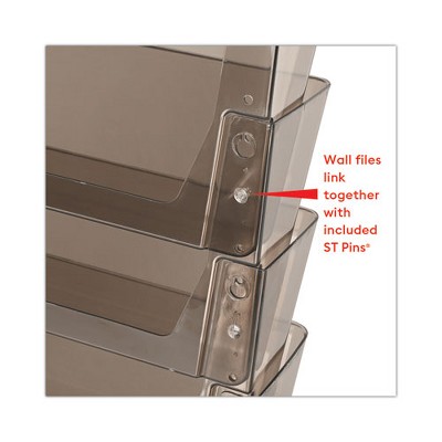 Smoke Plastic 3-Pocket Wall File Organizer