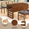 Modern 5-Piece Extendable Dining Table Set with Drop Leaves, Storage Shelf, and Upholstered Chairs for Dining Room - 3 of 4