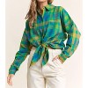 Women's Doria friend Plaid Button Down Shirt - J.NNA - 2 of 4