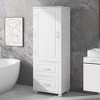 HDZNVF Tall Bathroom Storage Cabinet, Freestanding Storage Cabinet with Two Drawers and Adjustable Shelf - 2 of 4