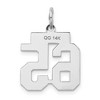 Black Bow Jewelry 14k White Gold, Jersey Collection, Small Number 65 Pendant - 3 of 4