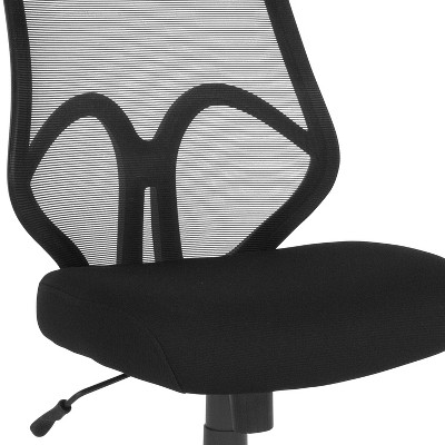Ergonomic High-Back Armless Black Mesh Swivel Office Chair