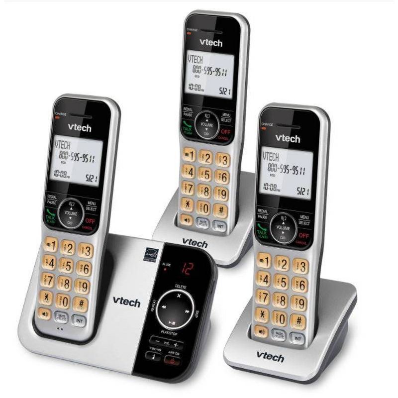 VTech DECT 6.0 Expandable Cordless Phone with Answering Machine - 3 Handsets (CS5329-3), 2 of 6