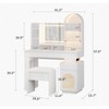 LED Lighted Mirror Vanity Desk | 3 Drawers + 11 Shelves Makeup Table with Storage - 3 of 4