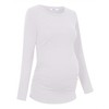 Maternity Shirt Side Button and Ruched Maternity Tunic Tops - 3 of 4