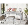 PAGED Vanity Table with Drawers and Lights, Mirror-Front Vanity Desk with Integrated Storage & Bedroom Makeup Set with Stool - 2 of 4