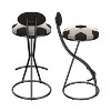Maliang 2Pcs Round Bar Stools, Modern Velvet Upholstered Counter Chair for Dining Room - 4 of 4