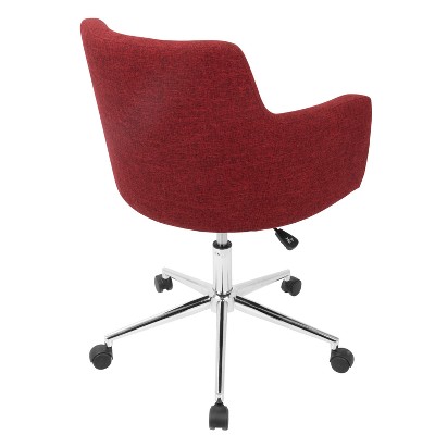 Celtic Red Fabric Swivel Arm Chair with Metal Base