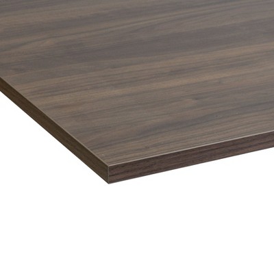 Adrift Brown Adjustable Height Sit-Standing Desk with Black Base