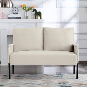 AndMakers 45.7 in. W Square Arm Velvet Modern Straight Sofa - 1 of 4