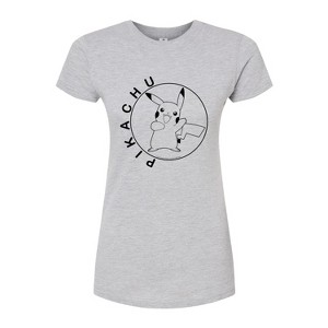 Women's - Pokémon - Pikachu Circle Fitted Graphic T-Shirt - 1 of 3