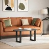 vidaXL Coffee Table Legs - u-Shaped Black Steel - Customizable Furniture Supports for Living Room or Patio with Adjustable Height 11" x(16.5"-16.9") - 2 of 4