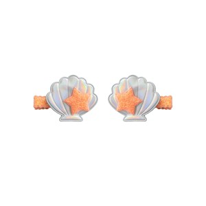 Summer Crystal - Sea Shell Hair Clips with Embedded Pearl - 1 Pair - 1 of 4