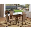 5-Piece Mahogany Finish Solid Wood Top - Rectangular Dining Room Set  - Seats 4 - 2 of 4