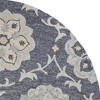 5' Blue And Gray Round Wool Hand Tufted Area Rug - 4 of 4