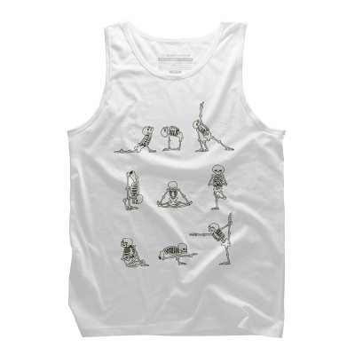 Men's Design By Humans Skeleton Yoga By huebucket Tank Top