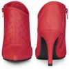 Perphy Women's Perforated Pointed Toe Zipper Stiletto Heels Ankle Boots - 2 of 4