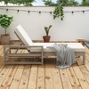 YOOCOZZ 5-Position Acacia Wood Outdoor Chaise Lounge with Adjustable Backrest and Cushion - 3 of 4