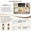 CAVINAS TV Stand with Fluted Glass Door for TVs Up to 100 Inch,Entertainment Center with Sliding Door,2 Drawers and LED Light for Living Room - 4 of 4
