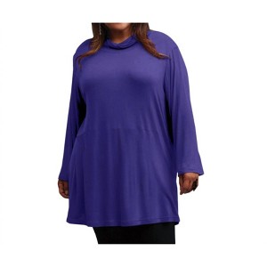 Women's Cowl Neck Turtleneck Tunic - Plus - On The Plus Side - 1 of 2