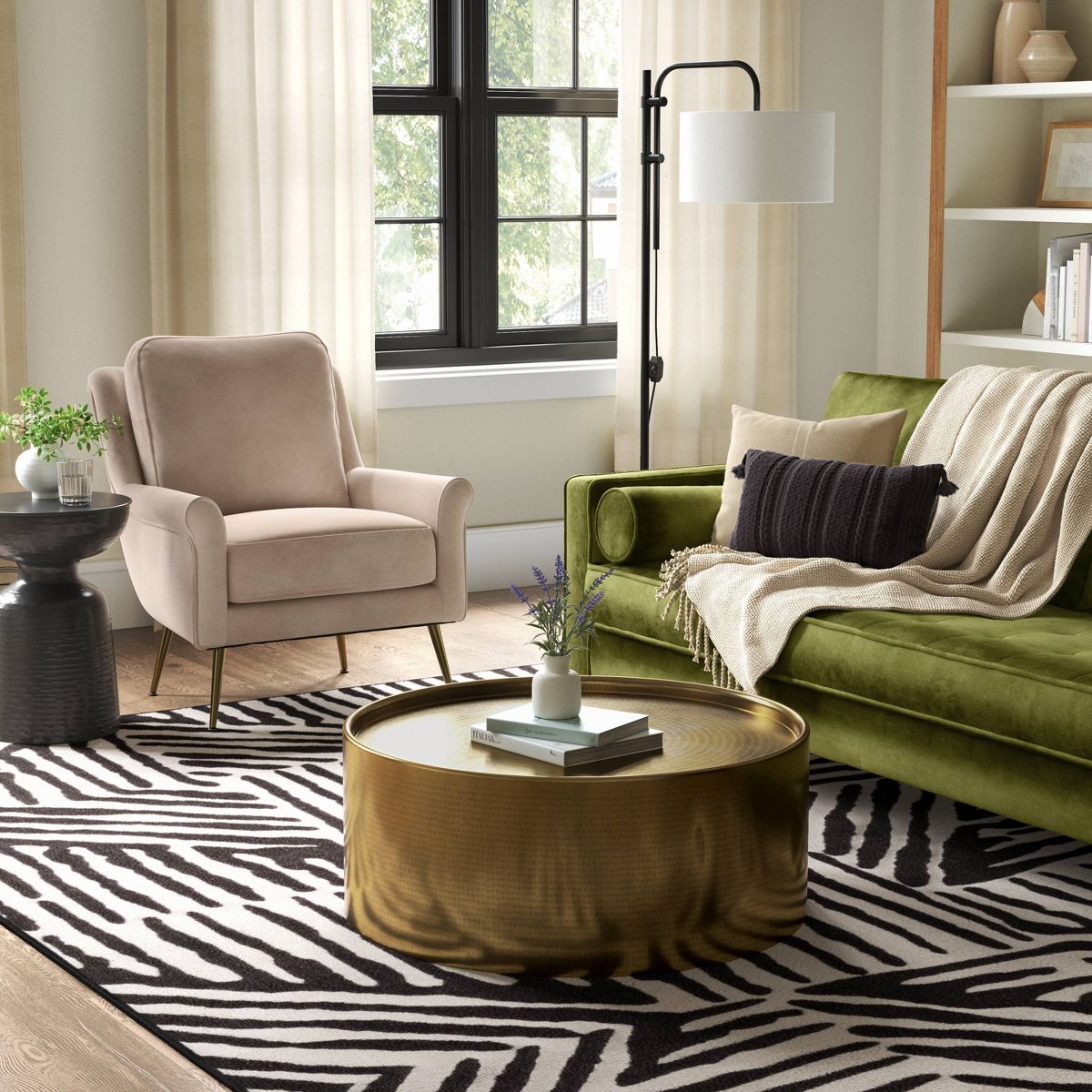 Abstract Lines Rug Black/Tan - Threshold™ - thumbnail 6