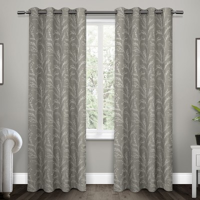 Set of 2 84"x52" Kilberry Woven Blackout Grommet Top Window Curtain Panel Ash Gray - Exclusive Home