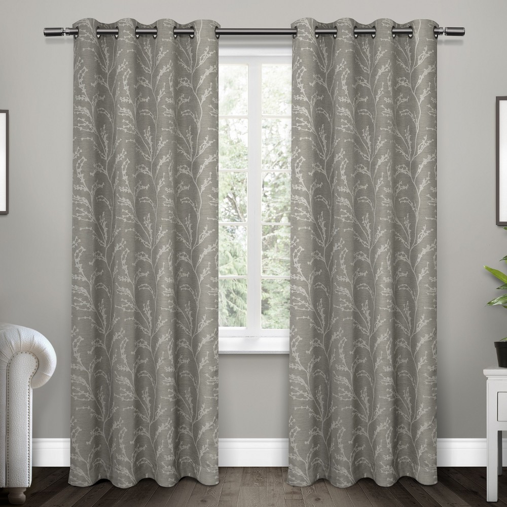 Photos - Curtains & Drapes Set of 2 108"x52" Kilberry Woven Blackout Grommet Top Window Curtain Panel