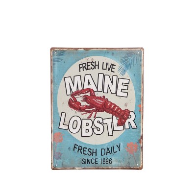 Beachcombers Maine Lobster Iron Sign Wall Decor Coastal Nautical Sea Life Ocean 11.8 x 0.2 x 15.8 Inches.